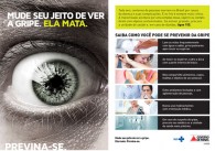 Flyer da campanha de prevenção contra a gripe.