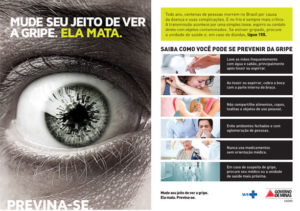 flyer campanha prevencao gripe